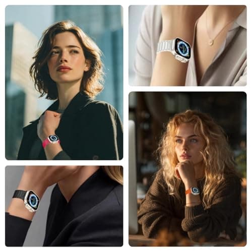 Magnetic watchband Compatible with Apple Watch Ultra 3/2/1 Band 49mm 46mm 45mm 44mm 42mm Sport Silicone Replacement Wristband Strong Magnet link for iWatch Series 11/10/9/8/7/6/5/4/3/2/1 SE 3/2/1,Starlight - Thumbnail 5
