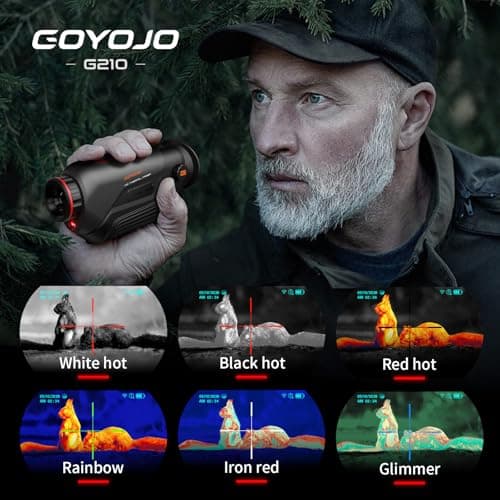 GOYOJO G210 Thermal Monocular, 256x192 Thermal Imaging Monoscope Camera for Adults, 10mm Focal Lens Vision Goggles Thermal Scopes for Night Hunting Camping - Thumbnail 5