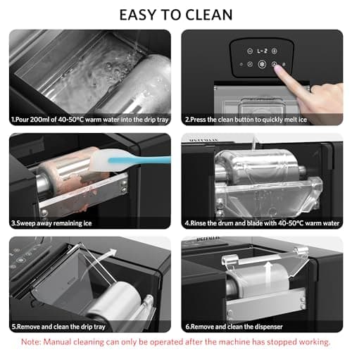 Shaved Ice & Slushie Machine No Ice Needed, Sugar Free Slushy Machine, 60S Making Shaved Ice, Slushie, Margaritas, Auto Clean, LED Display, 280W Frozen Drink Maker for Home, Party, Outdoor Use - Thumbnail 6