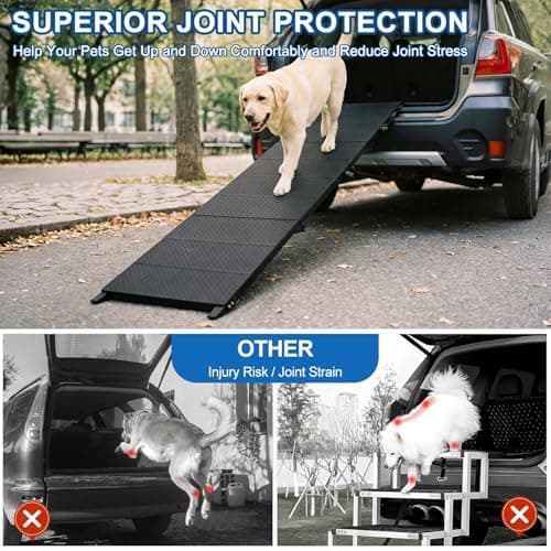 Dog Ramp for Car 71" X 18.7" Extra Long Folding Aluminum Pet Ramp for Large Dogs up to 250 LBS, Portable Waterproof Dog Ramps for SUV Truck and High Bed - Thumbnail 4