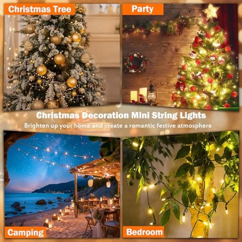 Vigdur 21ft 100 Count String Lights on Brown Wire Cord, UL Approved for Indoor/Outdoor Use, Connectable 120V Clear Outdoor Lights for Xmas Patio Home Party Garden Decor(Warm White) - Thumbnail 4