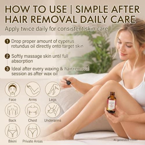 Cyperus Rotundus Oil, Natural Cyperus Rotundus Oil for Hair Removal,2.02 Oz - Thumbnail 5