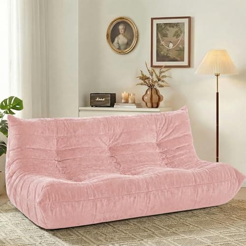 HABUTWAY Bean Bag Chair, Giant Bean Bag Chairs for Adults, 3 Seater Fireside Chair, Lazy Large Floor Bean Bag Sofa for Living Room, Bedroom, Dorm, Office (Pink) - Image 1