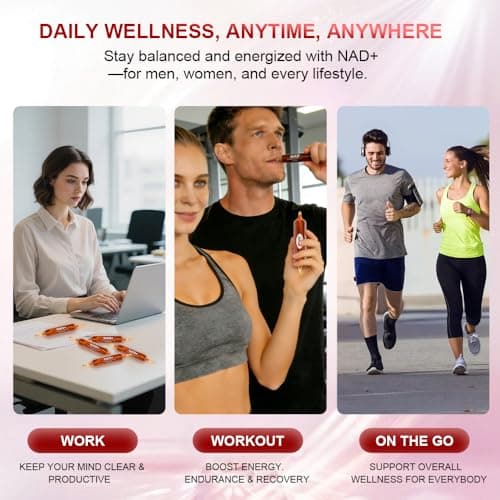 Vffiek NAD+ Liquid Supplement - 1200mg Advanced Cellular Rejuvenation for Cellular Vitality, Energy Metabolism & Antioxidant Support - Boosts Energy & Focus - 10 Count (15ml Packs) - Thumbnail 6