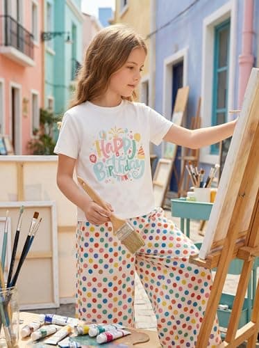 Birthday Girl Shirt for Girls Cute Graphic Tee Short Sleeve Casual Top for Kids Age 5-14 Birthday Party Outfit - Thumbnail 6