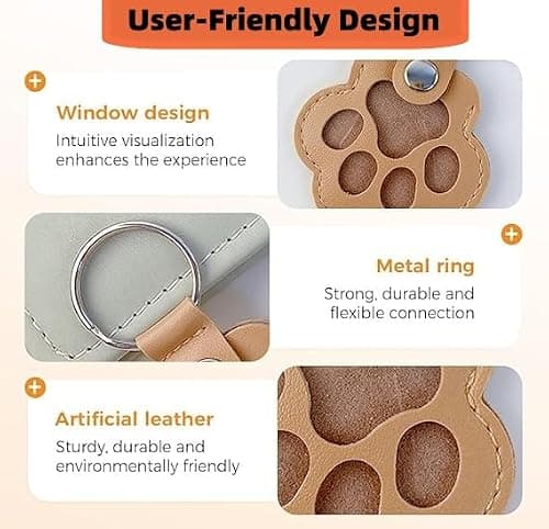 Muoethrian 6PCS Dog Hair Storage Keychain, Pet Paw Shaped Leather Keychain, Unique Memorial Collection Key Chain, Pet Memorial Gifts for Bag Purse Paw Charm Key Holder, Fur Ever Key Chain - Thumbnail 3