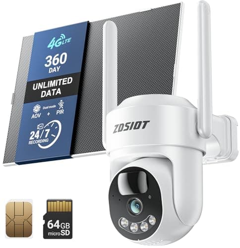 4G LTE Solar Panel Cameras Wireless Outdoor, No WiFi Cellular Security Camera, 4MP HD Anti-Fog lens,AOV+PIR Duo-Mode,24/7 Recording, 360°Pan Tilt,AI Tracking,with 64GB SD and 360-Day unlimited data - Image 1