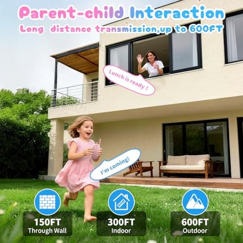 Upgraded Video Walkie Talkies for Kids, 2 Pack Rechargeable Voice/Video Call Kids Walkies Talkies, Toddler Toys for Indoor, Outside, Camping, Hiking, Gift for Boys and Girls Ages 3-12 (Pink/Pink) - Thumbnail 4