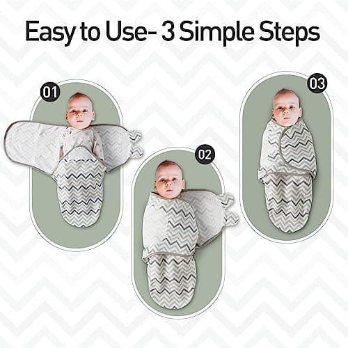 GLLQUEN BABY Swaddles for Newborns Organic Cotton, Soft Baby Swaddles 0-3 Months, Womb-Like Sleep Sack Wrap Nursery Swaddling Blankets Animal World & Waves - Thumbnail 6