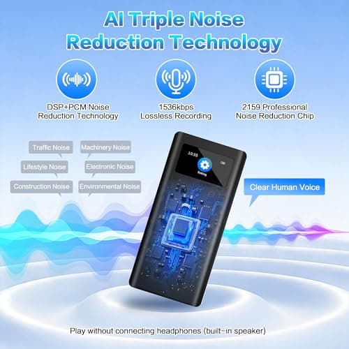 Volorful 32G Magnetic Voice Activated Recorder, 3000mAh-350Hrs Battery Time - Thumbnail 5