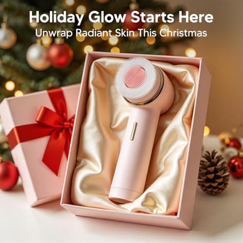 Teen Girls Electric Facial Cleansing Brush – Rechargeable Waterproof Dual Rotating Face Scrubber with 3 Interchangeable Heads, Soft Silicone Exfoliator, Perfect Skincare Gifts - Thumbnail 6