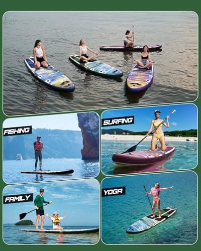 ESUP 11’6 ×34" Wide Inflatable Paddle Board with SUP Accessories, Extra Stable Stand Up Paddleboard for 2+1 Persons/Family/Beginner/Yoga, w/Shoulder Strap All-Round Sup Paddle Boarding (Greenery) - Thumbnail 3