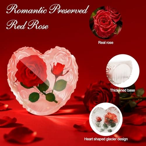 Preserved Roses with Necklace Set & Scented Candle, Mother's Day Gifts for Women Mom Romantic Eternal Flowers Rose Birthday Gift for Wife Girlfriend Daughter on Valentine's Anniversary - Thumbnail 4