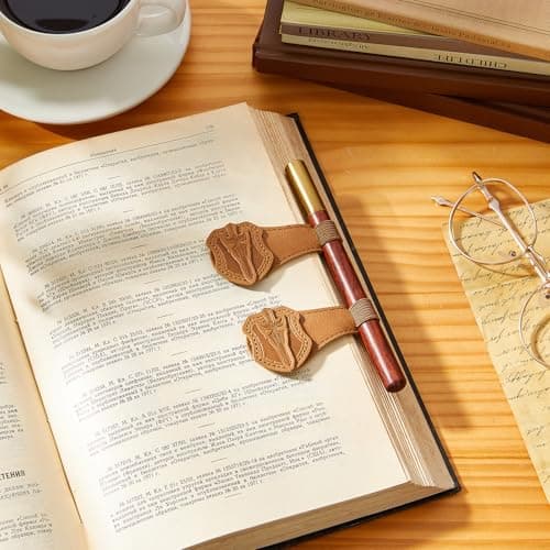 2 Pcs Leather Magnetic Bookmarks for Men,Vintage Sword and Dragon Pattern, PU Leather Bookmark, Gift Box Included - Thumbnail 6
