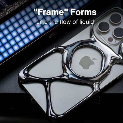 Angry miao AM Emptiness iPhone 15 Pro Max Case Matte Sliver, Ultra-Light 23g Clear PC Case with Hollow Frame for Better Heat Dissipation, Shock-Resistant Protection, MagSafe Compatible - Thumbnail 4