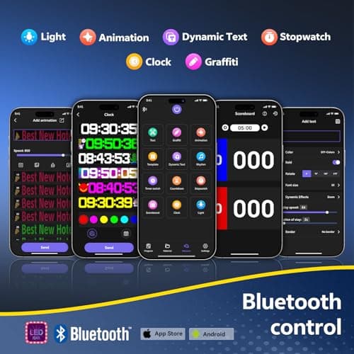 Large Programmable LED Sign, P10 Resolution Indoor Windows LED Signs, Bluetooth APP, for Business Bars Gaming Rooms Restaurants Festivals Cars (39"x 8") - Thumbnail 3