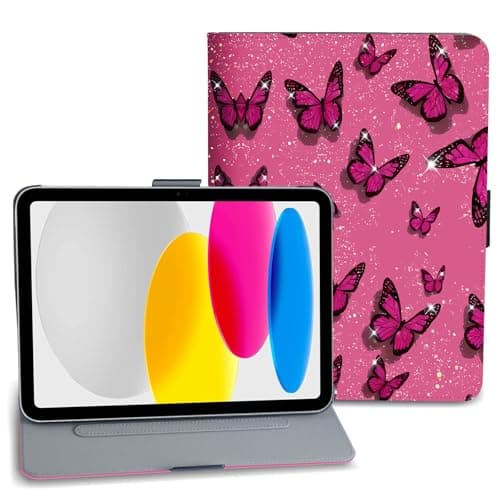 TTJHGYQO for iPad (A16) 11th Generation 11-inch 2025, iPad 10th Generation 10.9-inch 2022with Pencil Holder, Protective with Soft TPU Back,Support Auto Sleep/Wake (Butterfly) - Image 1