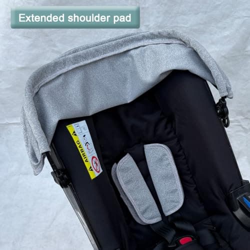 Feliliber Stroller Replacement Accessories Canopy, Baby Stroller Sun Shade Compatible with Doona Car Seat & Strollers (Gray) - Thumbnail 3