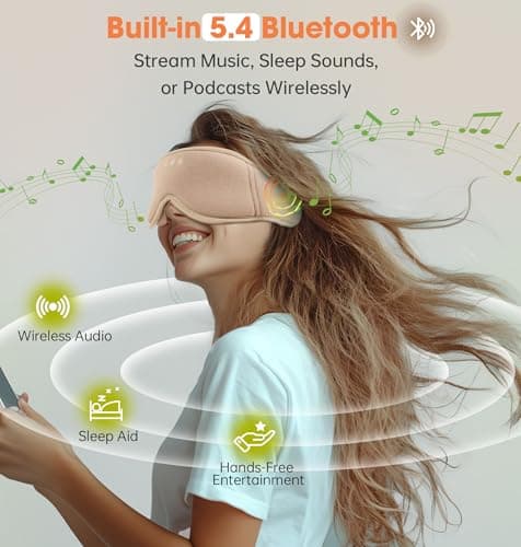 Sleep Mask with Headphones Bluetooth 5.4，LC-dolida 2025 New 3D Bluetooth Sleep Mask Headphones with Soft Bamboo Cotton for Side Sleepers Women Men, Sustainable Luxury for Better Sleep - Thumbnail 4