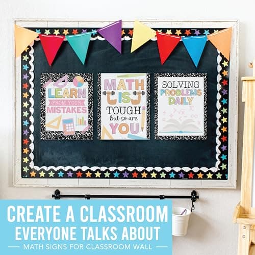 Hadley Designs Math Motivational Posters - 6 Math Posters for Middle School, Elementary School & High School Classroom Must Haves, Teacher Supply for Bulletin Board Set and Composition Classroom Decor - Thumbnail 4