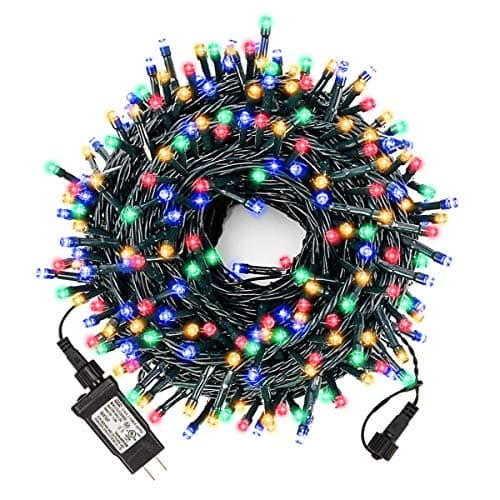 XUNXMAS Bright Christmas Lights Outdoor 300 LED String Lights, 100ft Connectable 8 Modes Christmas String Lights Tree Lights for Home, Party, Holiday, Halloween Indoor Xmas Decorations Multicolor - Image 1