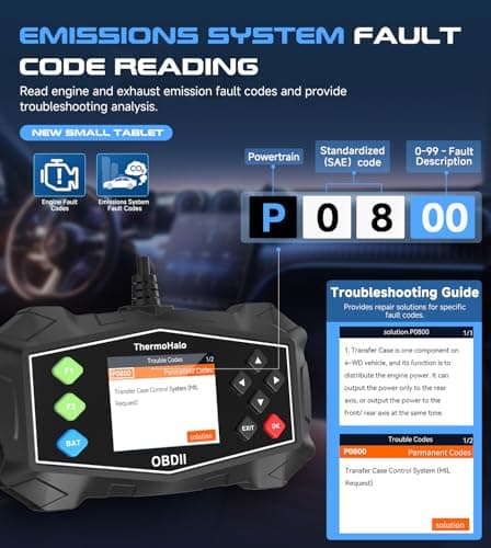 ThermoHalo Professional OBD2 Scanner Car Diagnostic Tool, OBDII EOBD Code Reader, Enhanced Check Car Engine Light Diagnostic Scan Tool, Upgraded Fault Code Scanner for All Vehicles from 1996 - Thumbnail 6