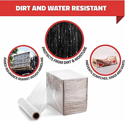 Stretch Wrap with Handle Industrial Strength 4 Pack 11" x 1000 Ft 60 Gauge Thick Shrink Wrap Roll for Moving Supplies, Furniture, Pallets, Plastic Wrap for Packing, Heavy Duty Stretch Film - Thumbnail 3