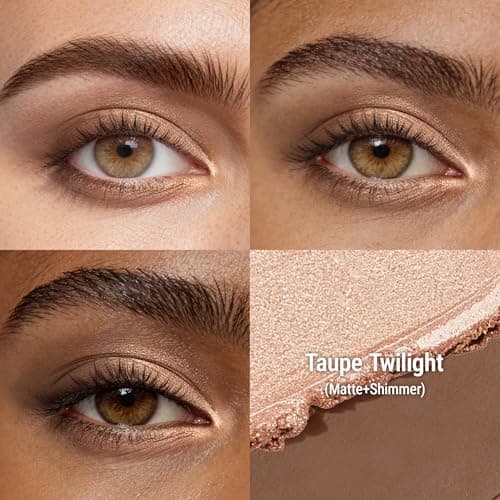 exmiloo Eyeshadow Stick - 2-in-1 Dual-Ended Cream Eye Shadow Stick - Shimmer &Matte Eye Shadow for Women Girls, Long-Lasting, Waterproof, Crease-Proof (Taupe Twilight) - Thumbnail 2