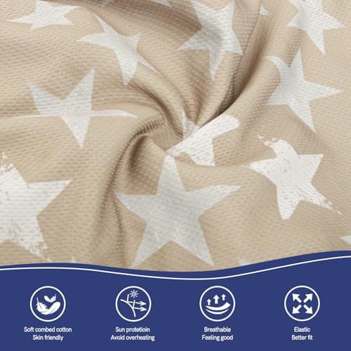 Sychien Dog Shirts Quick Dry Summer Cooling Star Printing Dogs T-Shirt,Deep Green+Light Blue M - Thumbnail 5