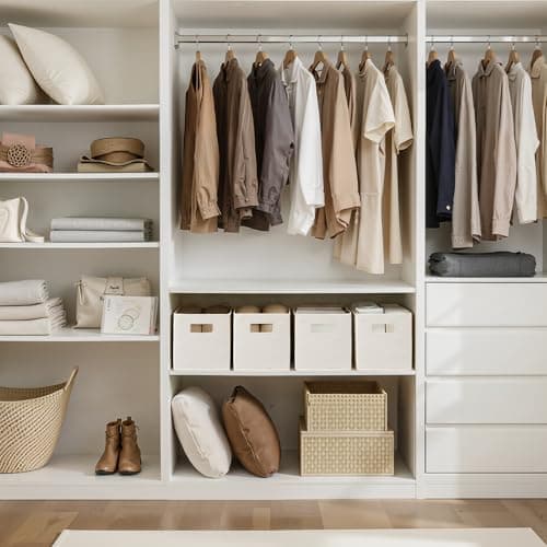 StorageWorks Fabric Storage Baskets for Shelves, Closet Organizers and Storage Bins, Collapsible Storage Bins with Cutout Handles, Medium, 2-Pack, Ivory - Thumbnail 2