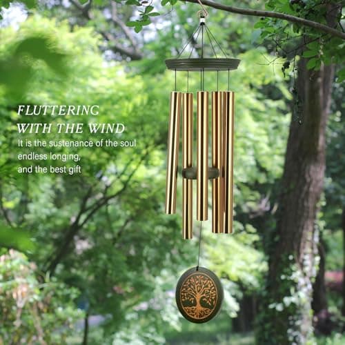 Memorial Wind Chimes for Outdoor & Gifts – Engraved Tree of Life, 36” Durable Metal Chimes with Soothing Melodies, Waterproof & Customizable Tones - Thumbnail 6