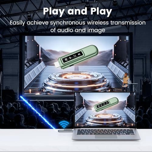 HDMI Wireless Transmitter and Receiver, 4k Decoding 1080P@60Hz Output HD Wireless Video Streaming Transmitter with Status Indicator for TV Box/Camera/PC/Projector, Low Latency (Green) - Thumbnail 2