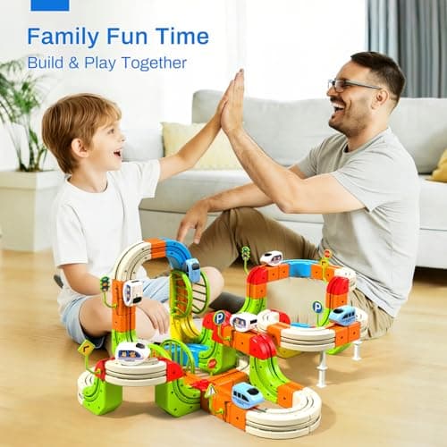 Electric Train Set for Kids, 3D Gravity-Defying Flexible Race Track Building Toy, DIY Rail Cube Track Kit, STEM Motorized Trains Race Tracks Toys Gift for Boys Girls Ages 3+ - Thumbnail 6