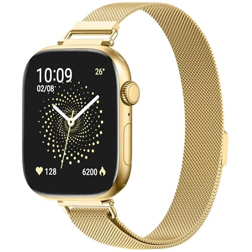 WADELIZ Ultra-Slim Milanese Loop Compatible with Apple Watch Band for Women 42mm 41mm 40mm 38mm 46mm 45mm 44mm, 14MM Width Metal Mesh Strap with Strong Magnetic Lock, Lightweight Breathable Replacement Band for iWatch Series SE 11 10 9 8 7 6 5 4 3 2 1 - Image 1