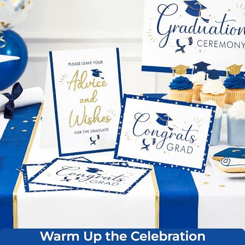 STOFINITY Graduation Advice Cards 2026-50 Pcs Well Wishes And Advice For The Graduate, Blue And Gold Graduation Decorations 2026, High School Grad Party Favors Supplies, College Grad Game Activities - Thumbnail 3