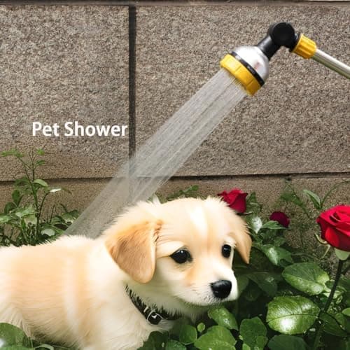 17.5" Multi-Pattern Watering Wand with Thumb Control & 180° Water Nozzle | 8 Spray Modes for High-Pressure Cleaning, Pet Bathing, Gardens, Hanging Baskets | Fits Standard Garden Hoses - Thumbnail 6