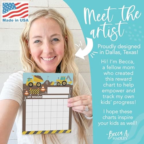 Sticker Chart for Kids Behavior at Home & Classroom - 25 Reward Chart for Kids Incentives, Gold Star Sticker Sheets, Construction Incentive Charts for Classroom Must Haves - Thumbnail 2