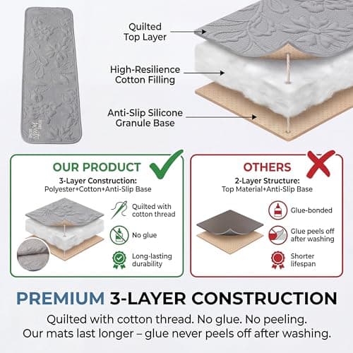 Non Slip Stair Treads for Wooden Steps 8x30 – Thick Cushioned Carpet Stair Mats with Silicone Grip Backing, Quiet & Comfortable Stair Pads for Dogs, Kids & Elderly (Gray, 15 Pack) - Thumbnail 4