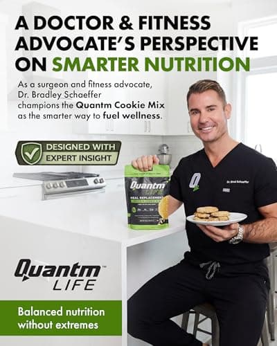 Quantm Life Cookie Mix, Gluten Free, Plant-Based Meal Replacement Plan with Hemp Protein, Rich in Fiber, Low in Sugar, No Preservatives or Artificial Sweeteners, 18 oz, 6 Pack 1-Month Supply - Thumbnail 4