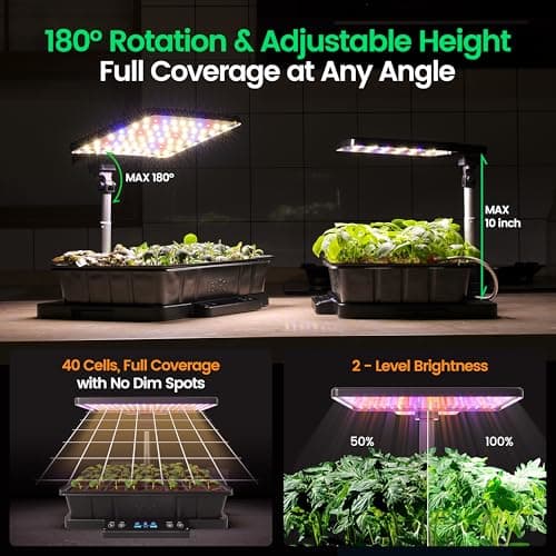 LetPot Smart Seed Starter with Humidity Dome, Germination Kit with Waterproof Seedling Mat, 24W Full Spectrum LED Grow Light, Smart Heating Base, EC Soil Sensor & App Control for Indoor Seed Starting - Thumbnail 4