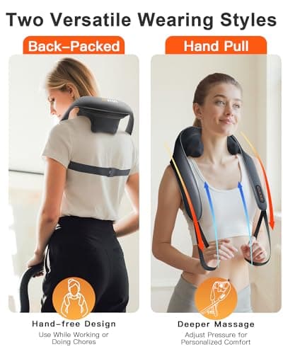 JZBRAIN Cordless Shiatsu Neck and Shoulder Massager with Heat & Kneading - Thumbnail 4