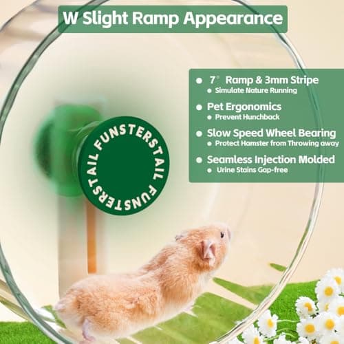 FunstersTail Super Silent Hamster Wheel 10.4 Inch, Magnetic Large Rat Wheel for Chinchilla, Gerbil, Guinea Pig, Cat, Mouse, Sugar Glider and Dwarf, Syrian Hamster Accessories (Avocado Green) - Thumbnail 4