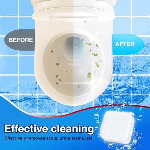 OceanBreezy Toilet Bowl Cleaner Tablets 24 Pcs, Household Toilet Cleaner with Bleach for Deodorizing & Septic-Safe Deep Cleaning, No Harsh Chemicals Powerful Stain Remover, Bathroom Cleaning Supplies - Thumbnail 3