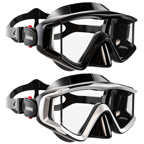 Aegend Snorkeling Diving Mask for Adult Youth Kids - Snorkel Gear 180° Panoramic View Leakproof Comfort, Perfect for Snorkeling, Freediving & Swimming (Black & Silver-2 Pack, Adult) - Image 1