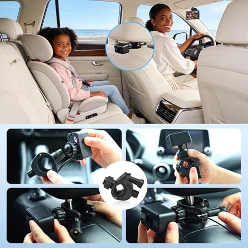 Baby Car Camera HD 1080P - Car Baby Monitor with Night Vision, Adjustable View Angle, Easy Installation, Anti-Glare Display, Rear Seat Monitoring for Kids & Infants - Thumbnail 3