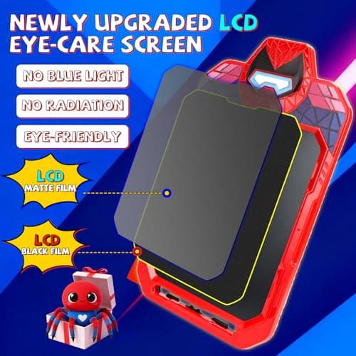 LCD Writing Tablet for Kids 10 Inch Spider Hero Drawing Board for Boys 3 4 5 6 7 Drawing Pad with Lanyard High Definition Color Doodle Board Travel Toy Birthday Gift for Toddler - Thumbnail 2