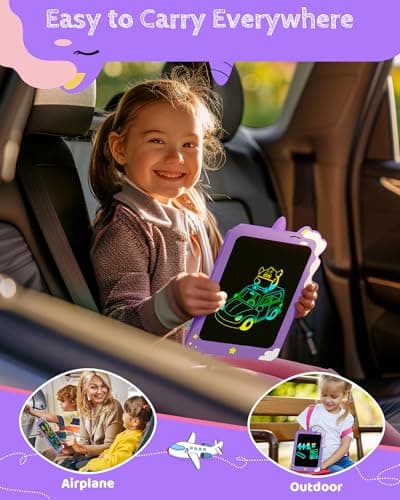 TEKFUN Birthday Gifts for Girls, 8.5inch Doodle Board, LCD Writing Tablet for Kids, Writing Pad Drawing Tablet, Travel Toys for 3 4 5 6 7 8 Year Old Boys Girls Birthday Christmas Gift(Purple) - Thumbnail 5