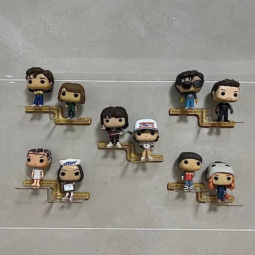 YODAR 5 Pack Clear Acrylic Organizers Shelves for Funko Pop Figures, Invisible Riser Display Shelf for Wall Storage Decor, Floating Display Ledge for Figures Stand Collection, Shining at Night - Thumbnail 3