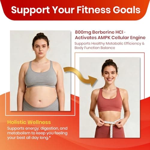 VEV Berberine Supplement with Ceylon Cinnamon, Cayenne Pepper, Turmeric, Milk Thistle, Vegan & Non-GMO – 120 Capsules - Thumbnail 5