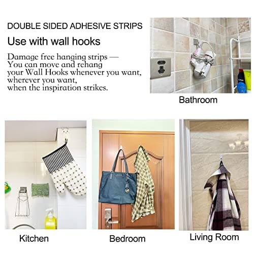 Karsbarwe 48 Pack Large Replacement Adhesive Strips Refill, Poster Strips, Damage-Free Hanging Strips for Wall Hooks, No Tools Removable Sticky Strips for Home, Office, and Dorm Decor, White Adhesive - Thumbnail 6